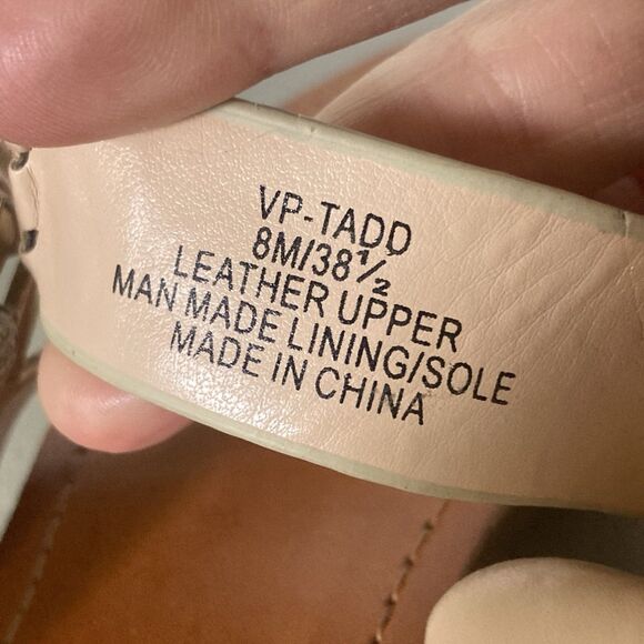 Vince Camuto Size 8M VP-Tadd Leather Sandals Gray Snakeskin Tan Boho EUC - Picture 2 of 7